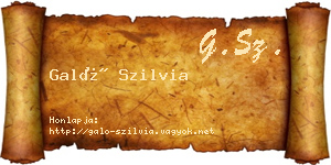 Galó Szilvia névjegykártya